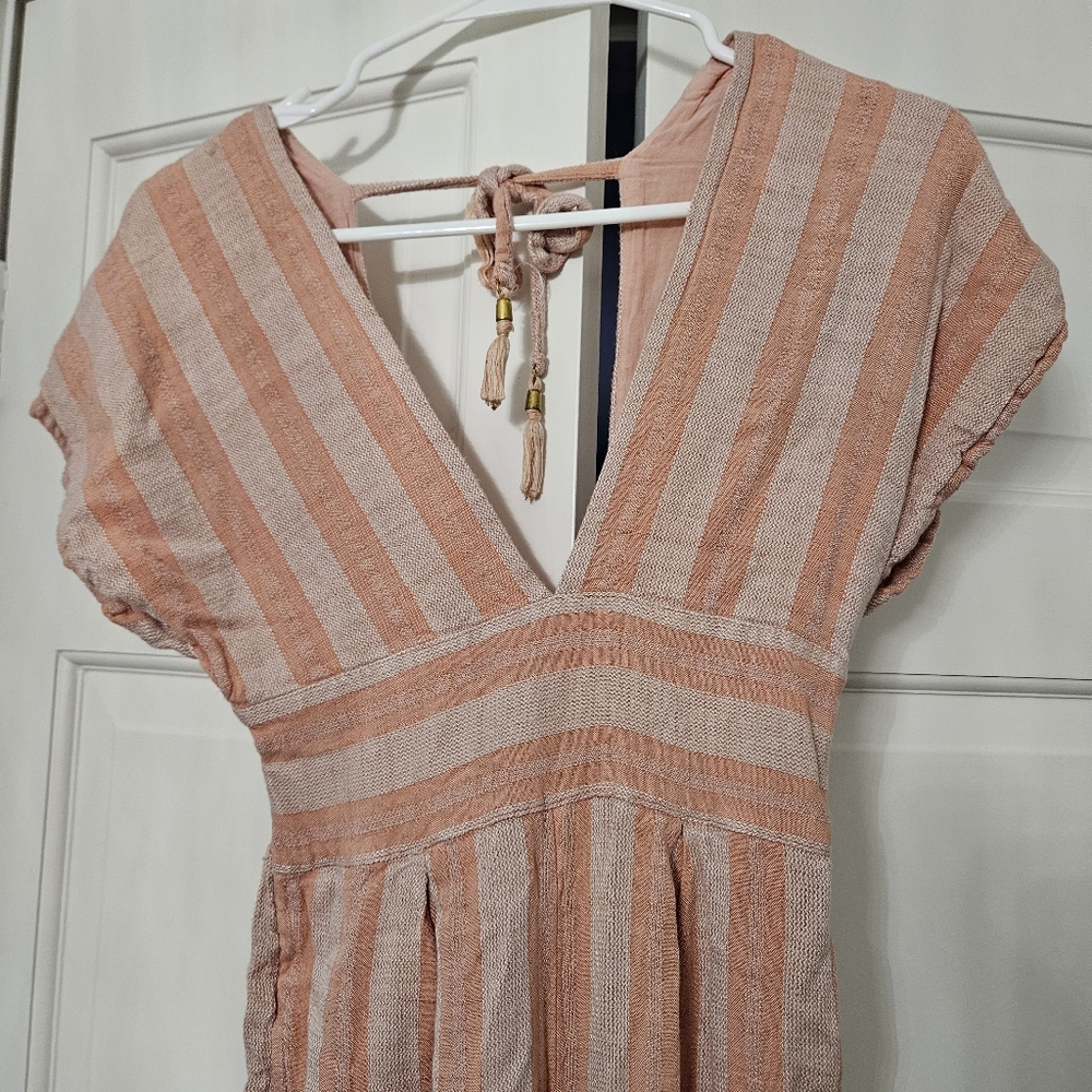 Anthropologie L Space Striped Cover-Up Jumpsuit Size Small pink viscose - Picture 5 of 9